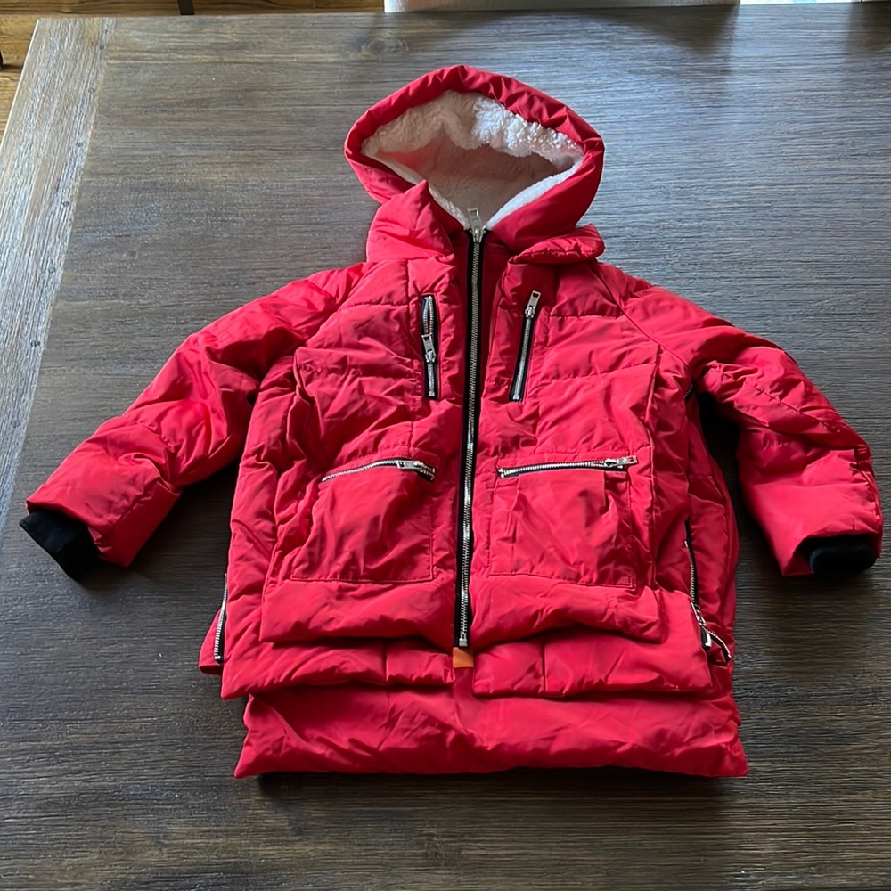 Red Orolay Kids Winter jacket - excellent condition - worn once 4-5y